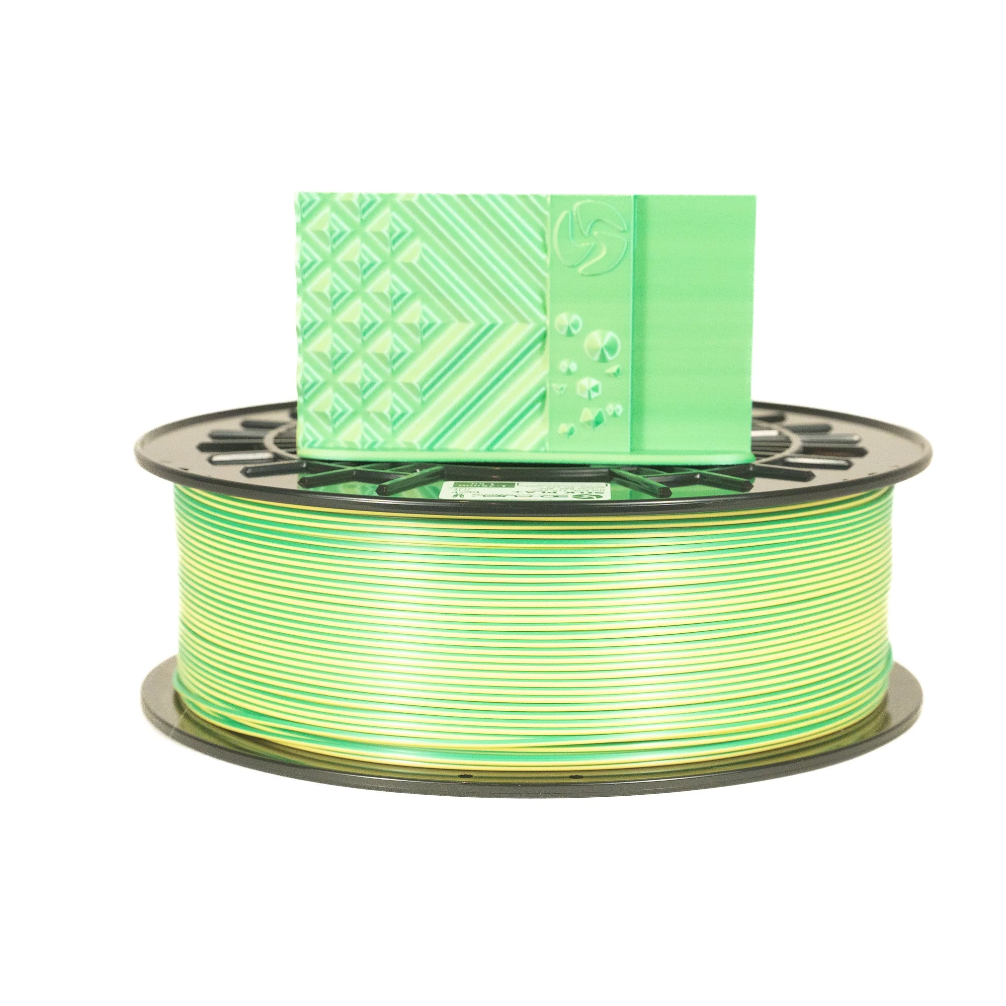 Dual-Color Silk PLA+, Silky Lemon Lime, 1.75mm - Image 4