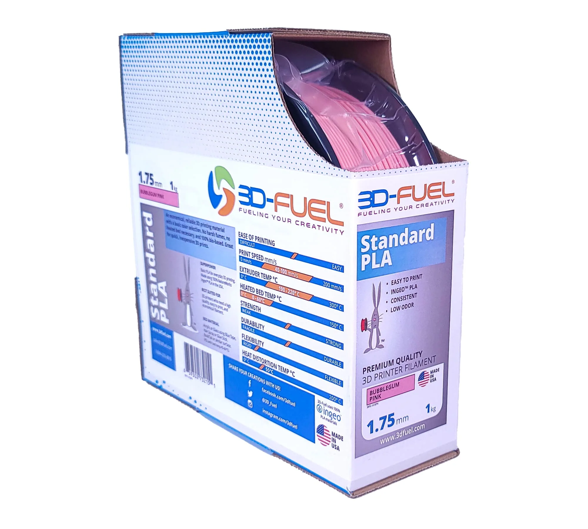 Standard PLA+, Bubblegum Pink, 1.75mm - Image 4
