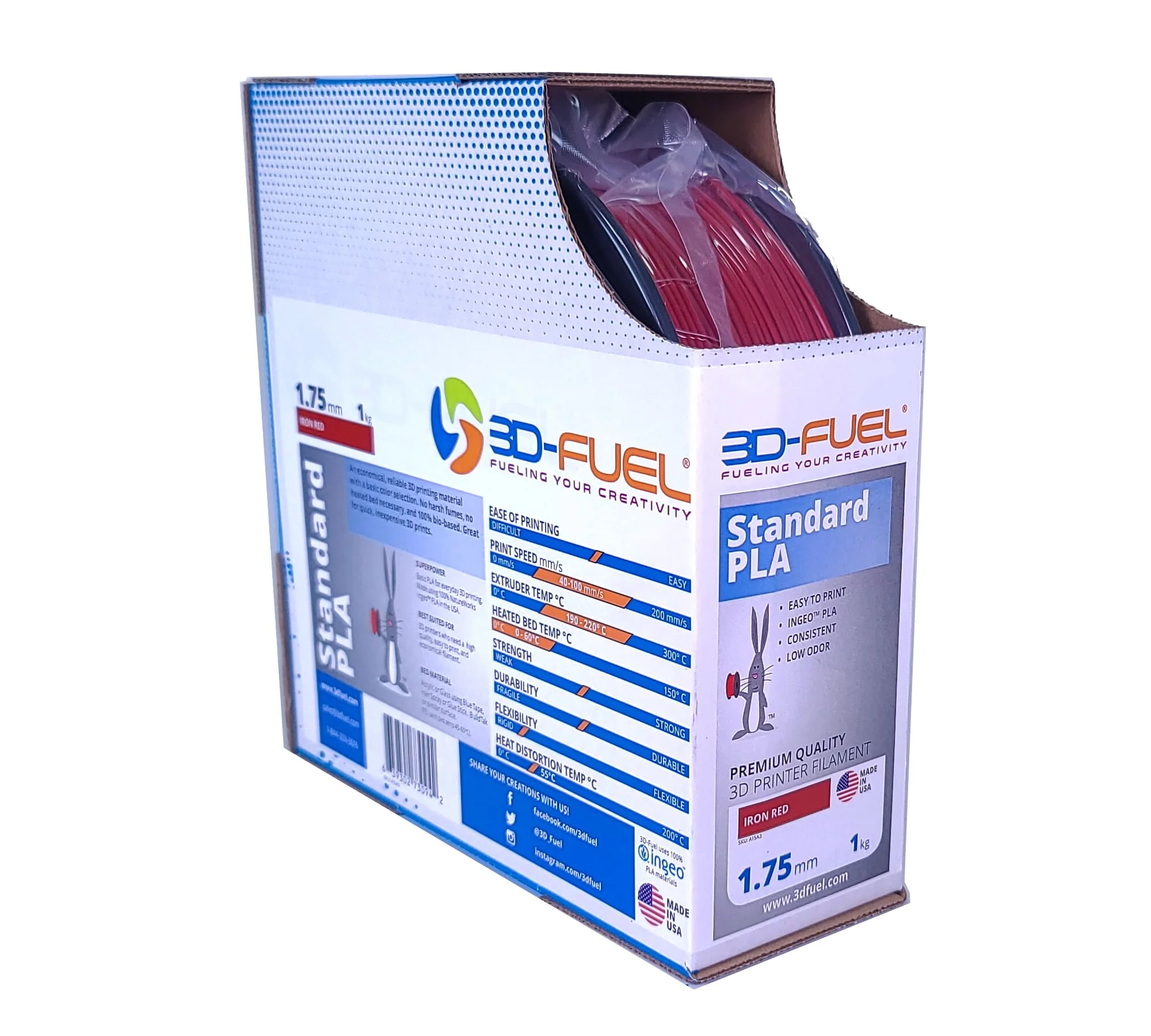 Standard PLA+, Iron Red, 1.75mm - Image 4