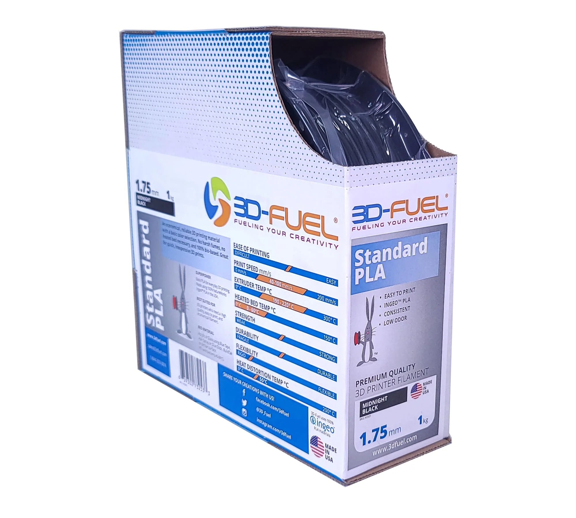 Standard PLA+, Midnight Black, 2.85mm - Image 5