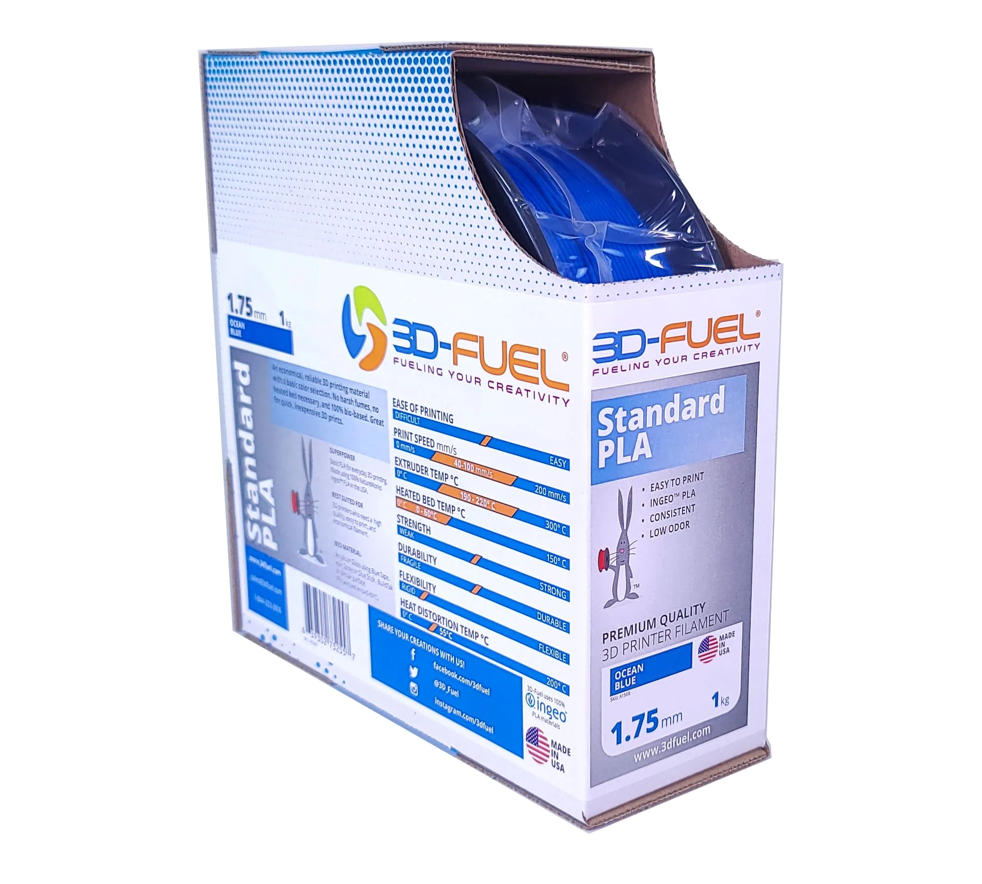 Standard PLA+, Ocean Blue, 1.75mm - Image 4